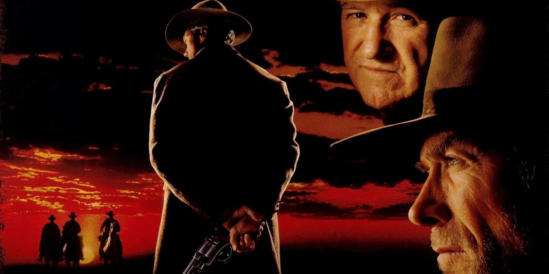 clint eastwood as munny and gene hackman as little bill in unforgiven