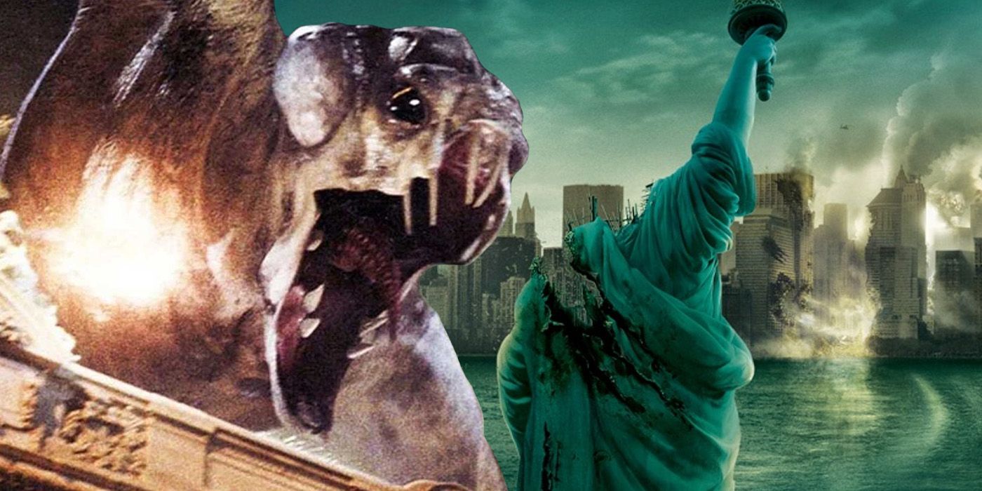 cloverfield monster with the statue of liberty