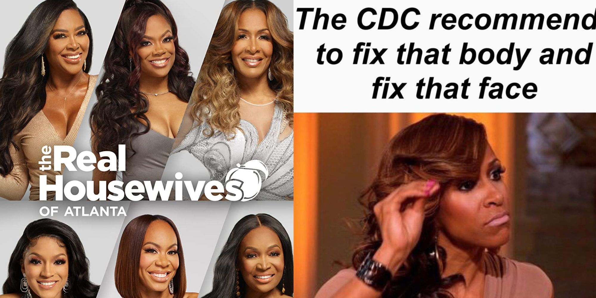 Split Image Real Housewives of Atlanta Cast Photo and fix that body meme