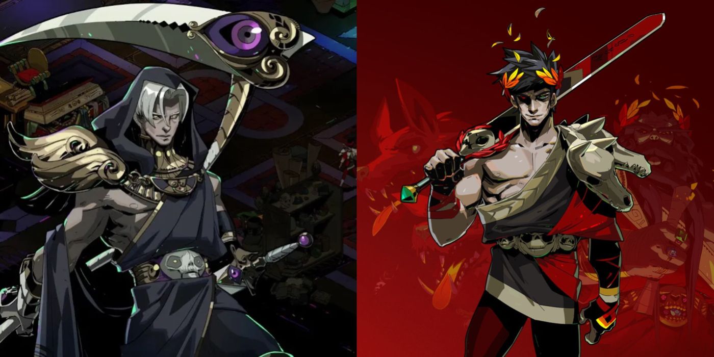 Split image showing Thanatos and Zagreus in the Hades game
