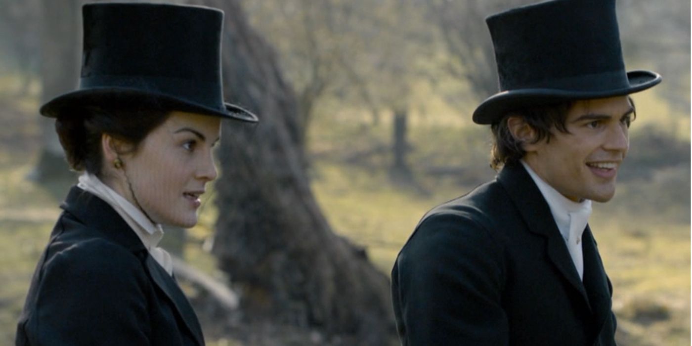Mary Crawley and Kemal Pamuk in tophats in Downton Abbey