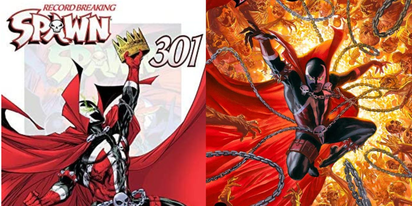 Split Images of Spawn #301 covers