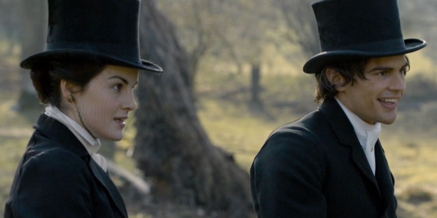 Mary Crawley and Kemal Pamuk in tophats in Downton Abbey