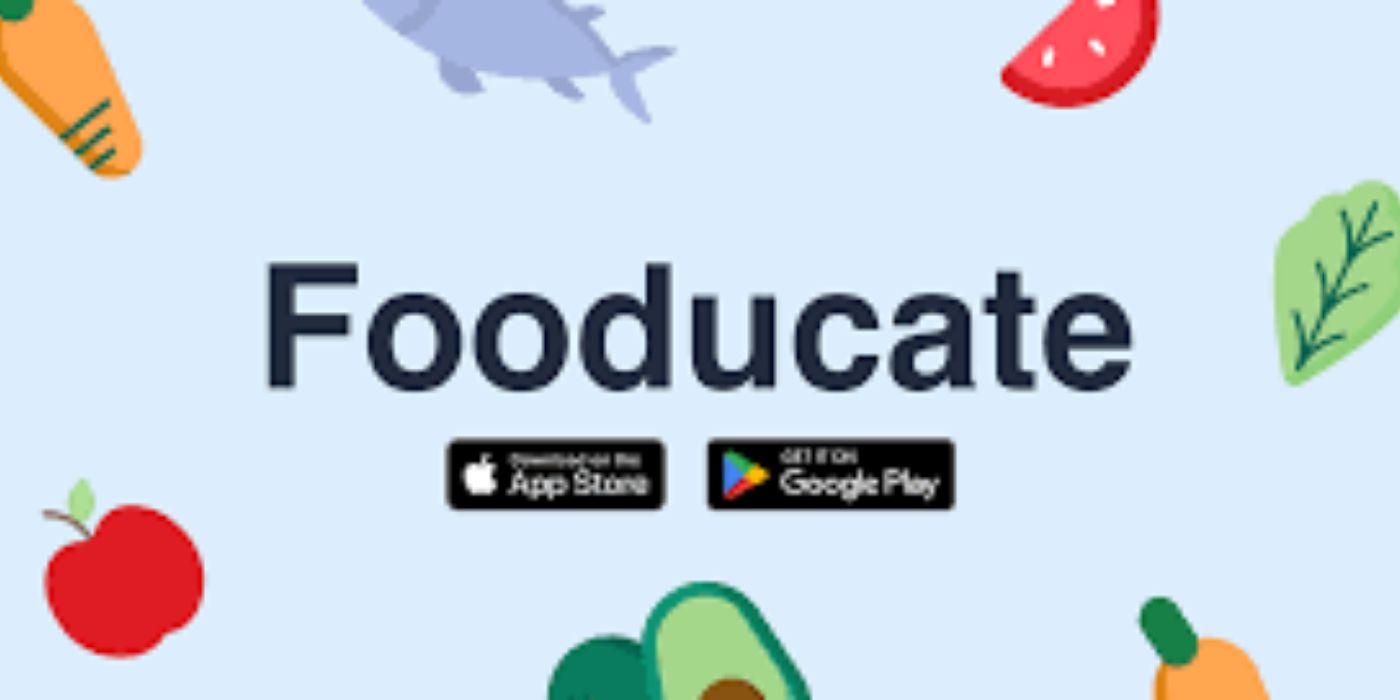 Uma imagem promocional para Fooducate mostrando o logotipo da empresa.