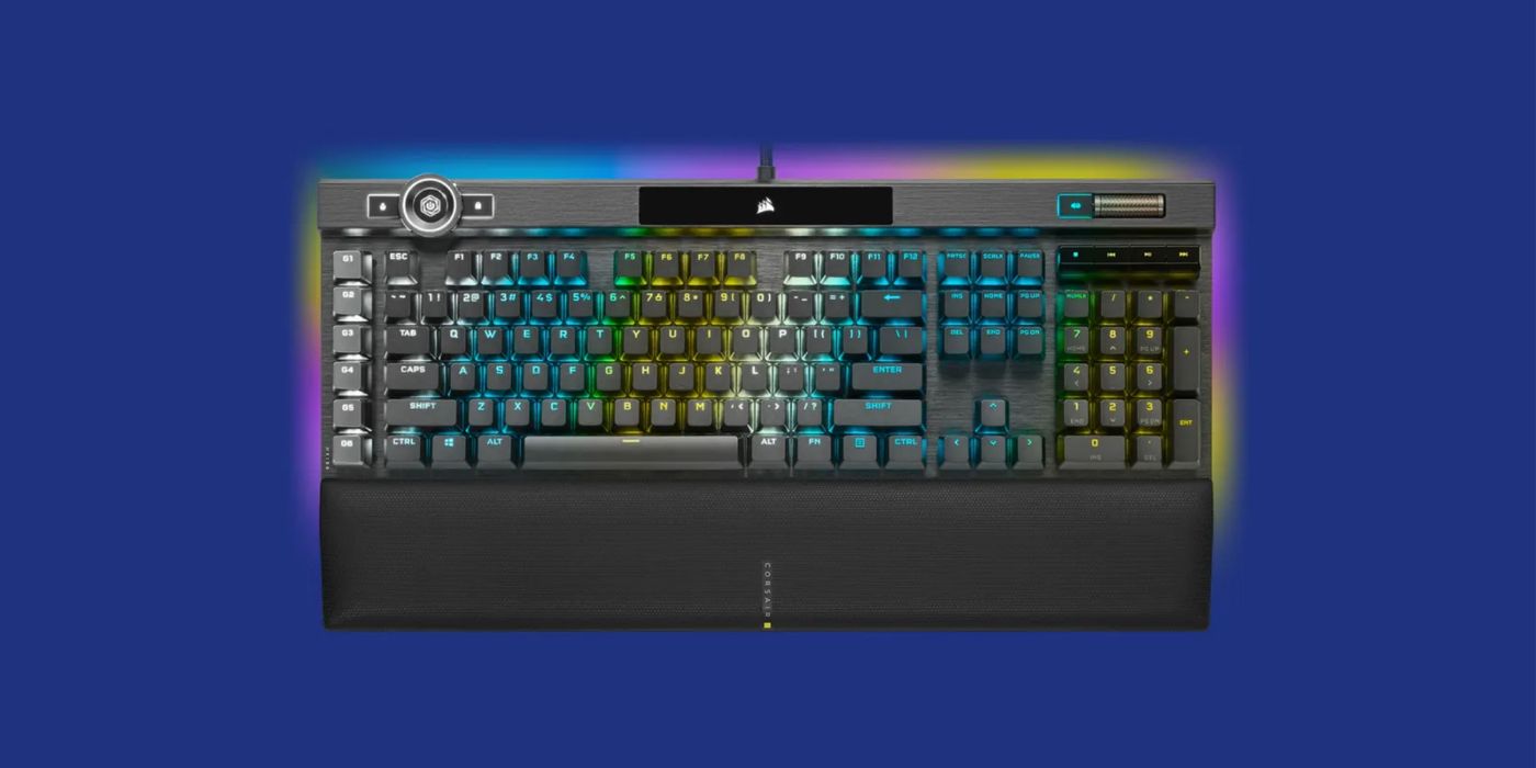 Uma imagem do teclado mecânico para jogos Razer BlackWidow V3 Pro Corsair K100 RGB