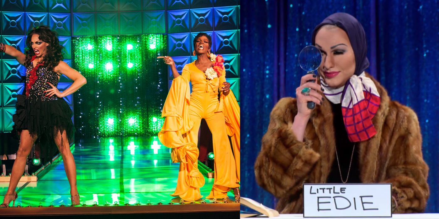 Alyssa Edwards e Coco Montrese ao lado de Jinkx Monsoon como Little Edie.