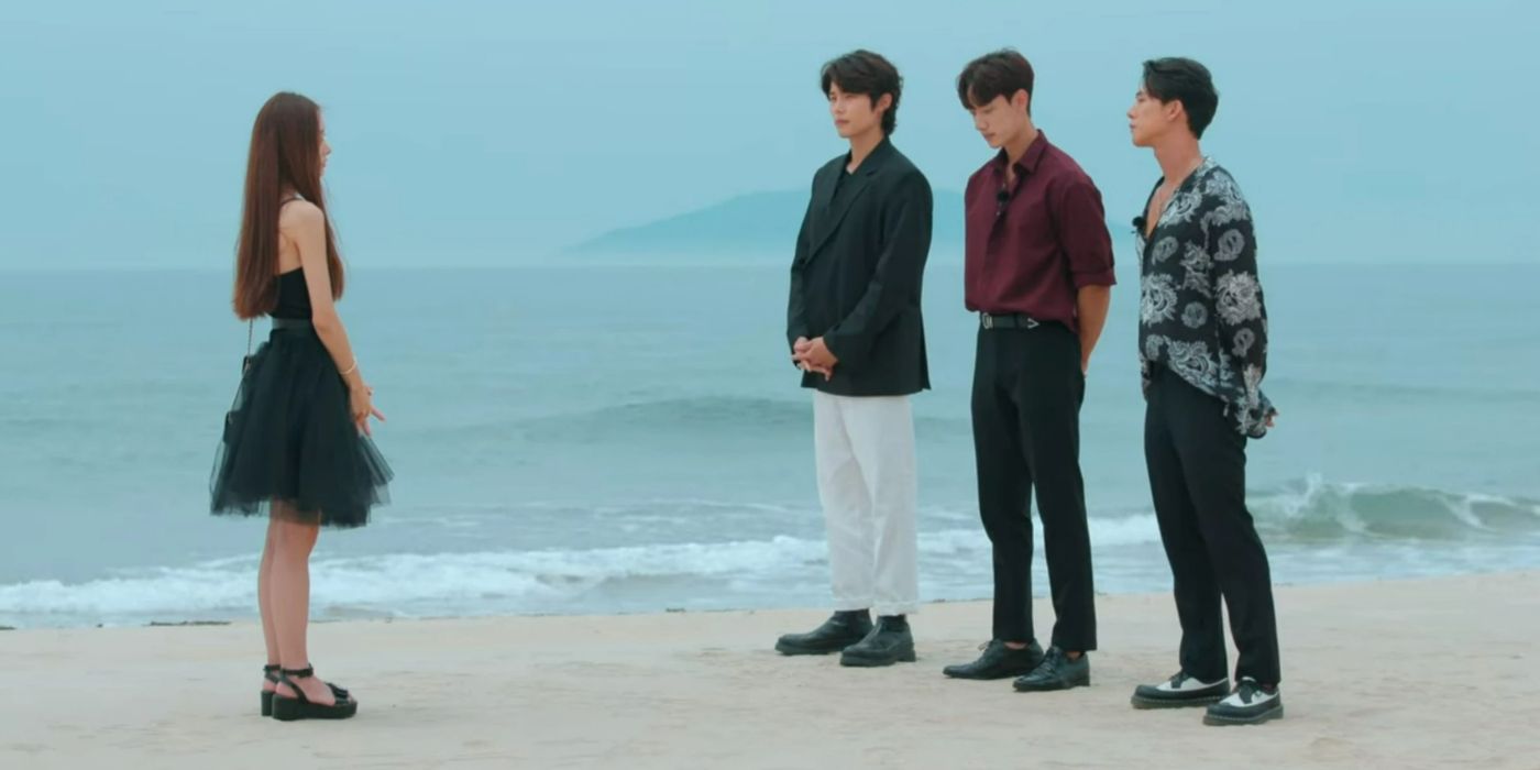 Song Ji-A and others stand on the beach on Single&rsquo;s Inferno