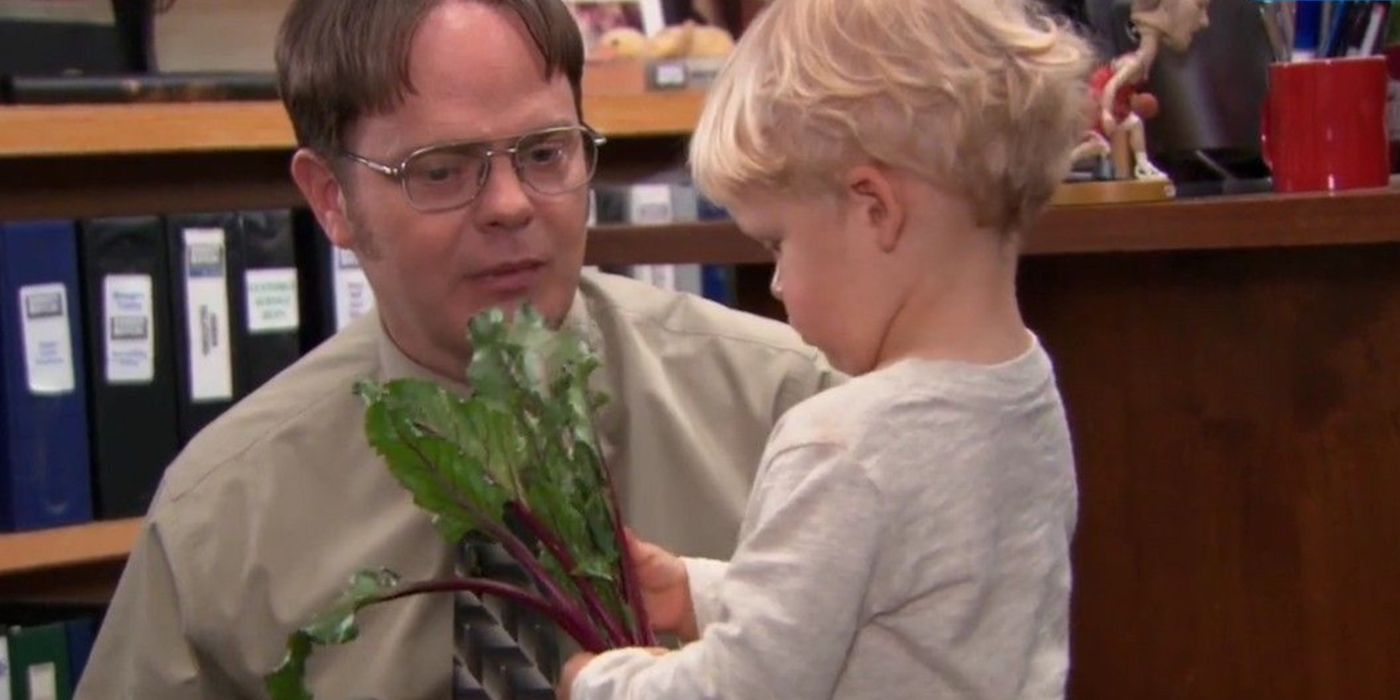 Dwight talking to Phillip in The Office