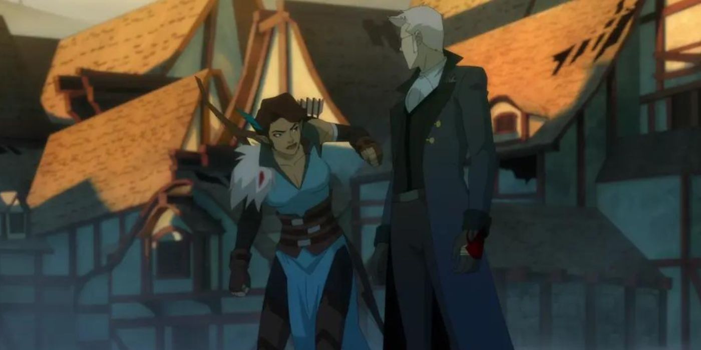 Vex looks at Percy in Critical Role's Legend Of Vox Machina