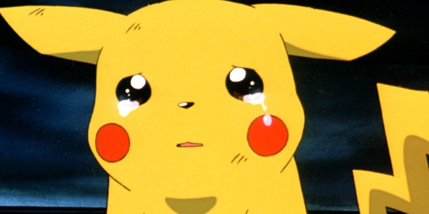 Ash's Pikachu crying in the Pokémon The First Movie.