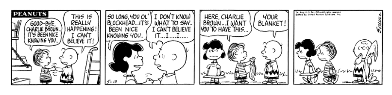 Lucy says goodbye to Charlie Brown