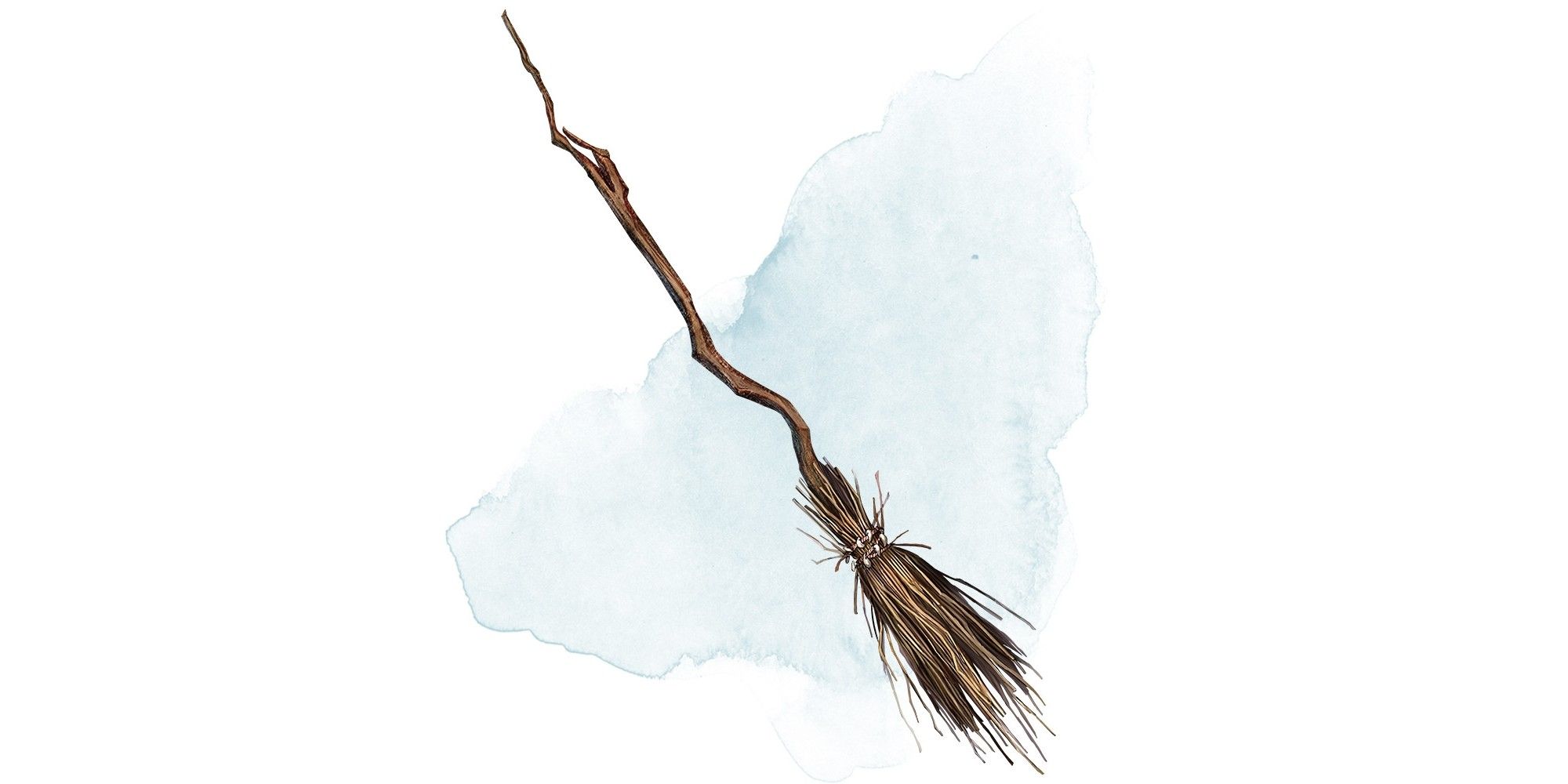 D&D Broom of Flying, a brown broom on a white background.