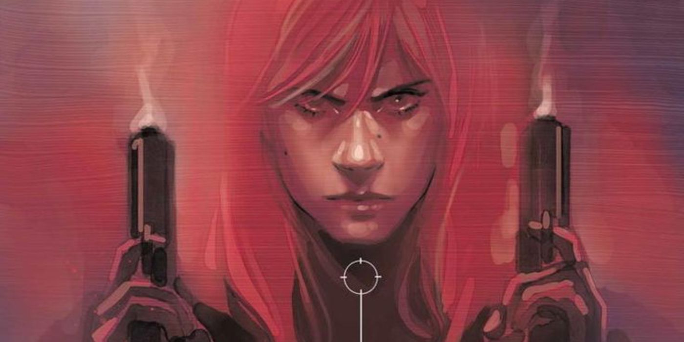Viúva Negra empunha duas armas fumegantes na Marvel Comics