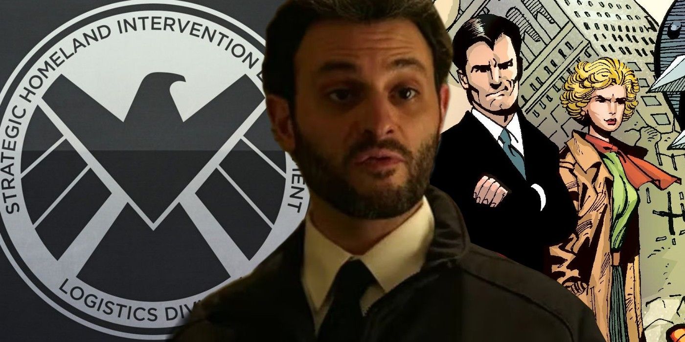 Damage contol in the mcu, a SHIELD logo, and damage control in Marvel comics
