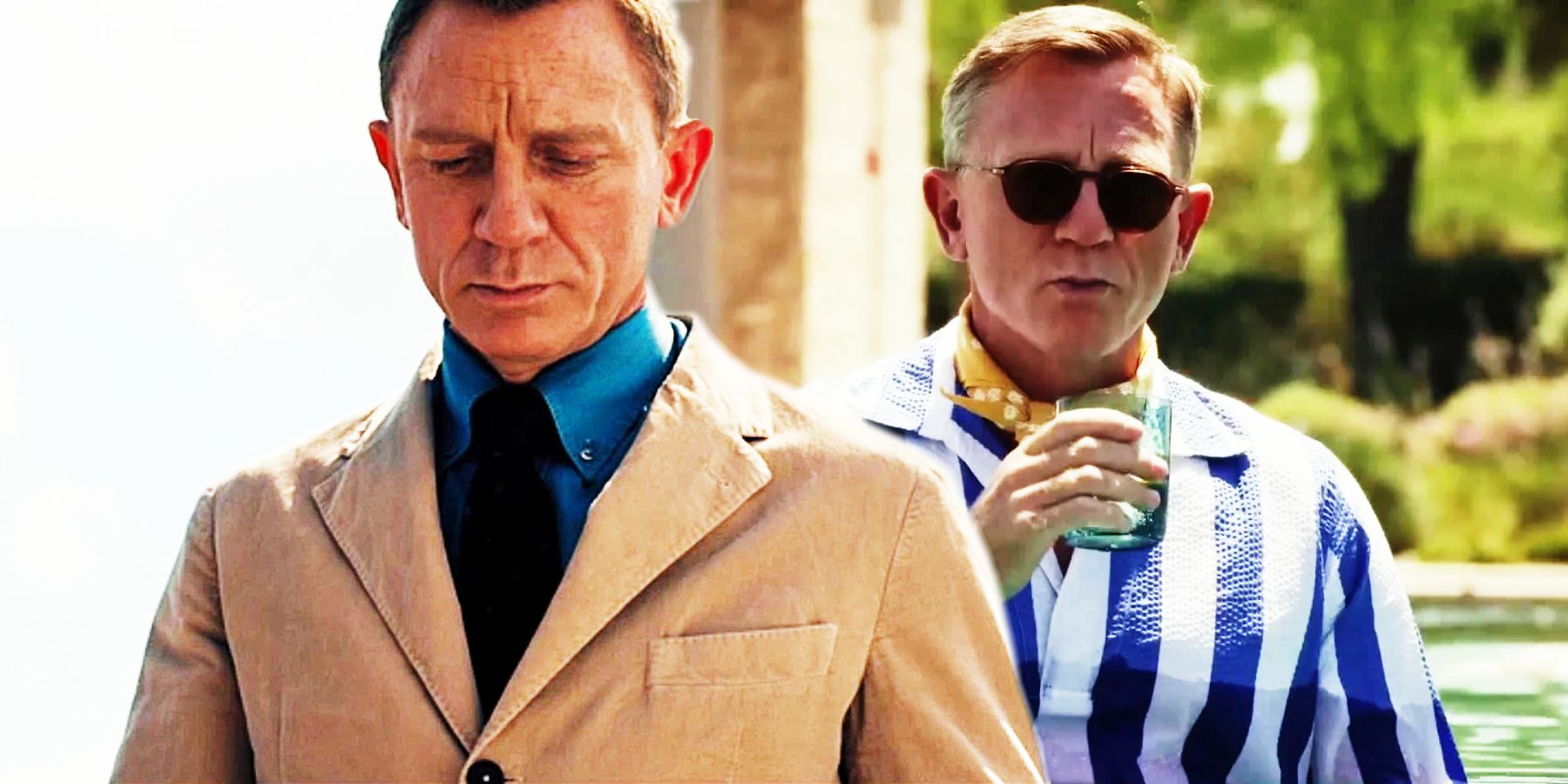 Daniel Craig as James Bond in No Time to Die and as Benoit Blanc in Glass Onion