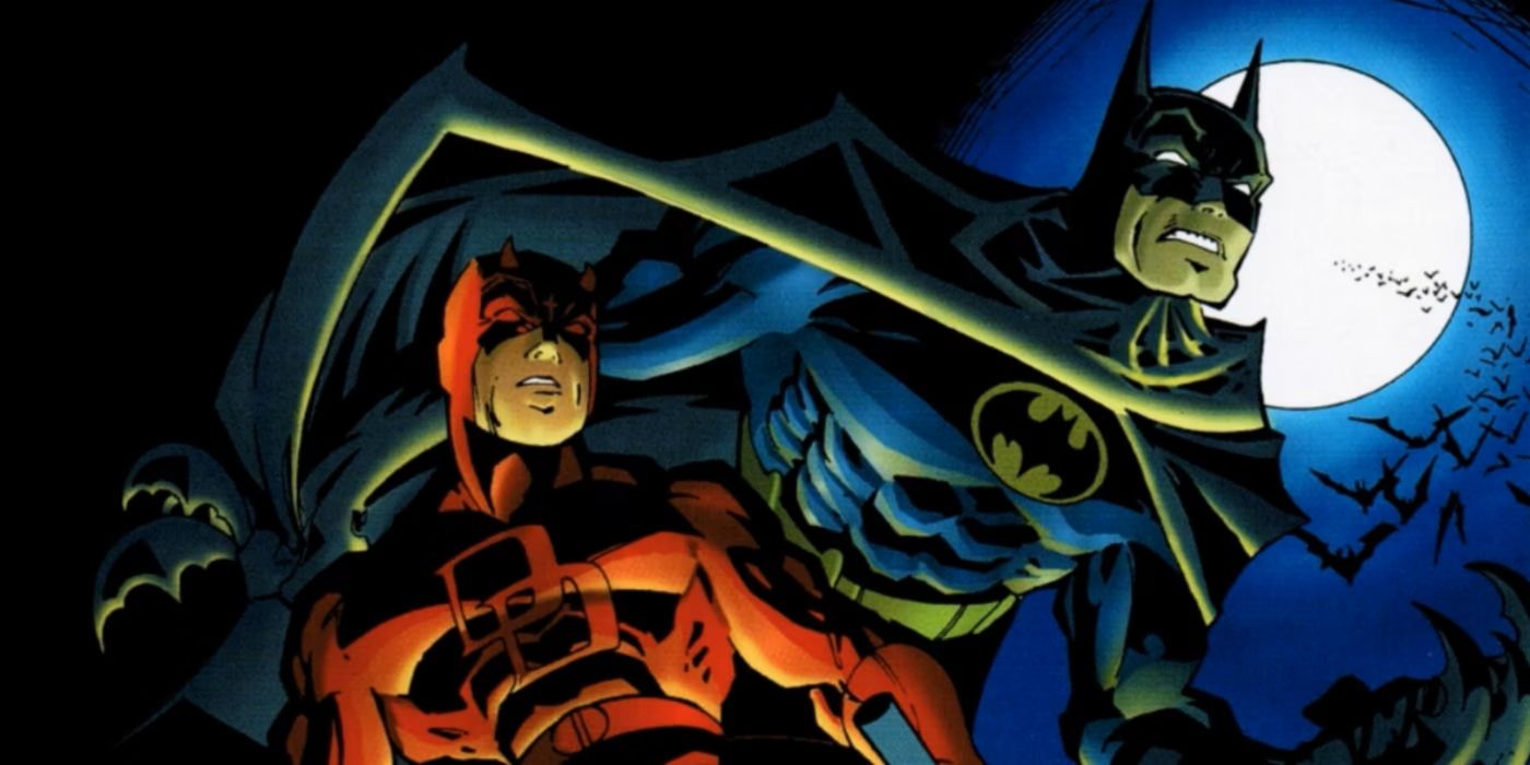 Demolidor e Batman juntos na arte dos quadrinhos para Eye for an Eye.