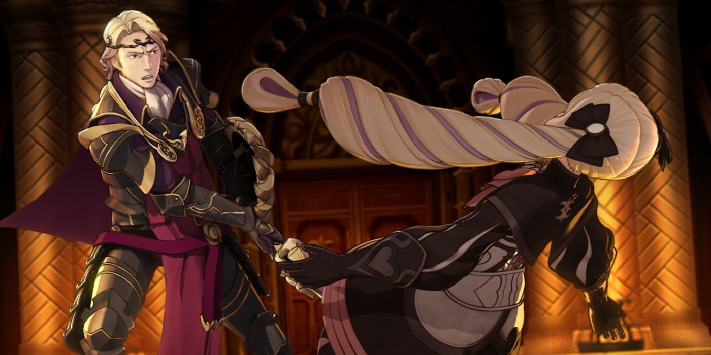 Xander accidentally cutting down Elise in Fire Emblem Fates: Birthright.