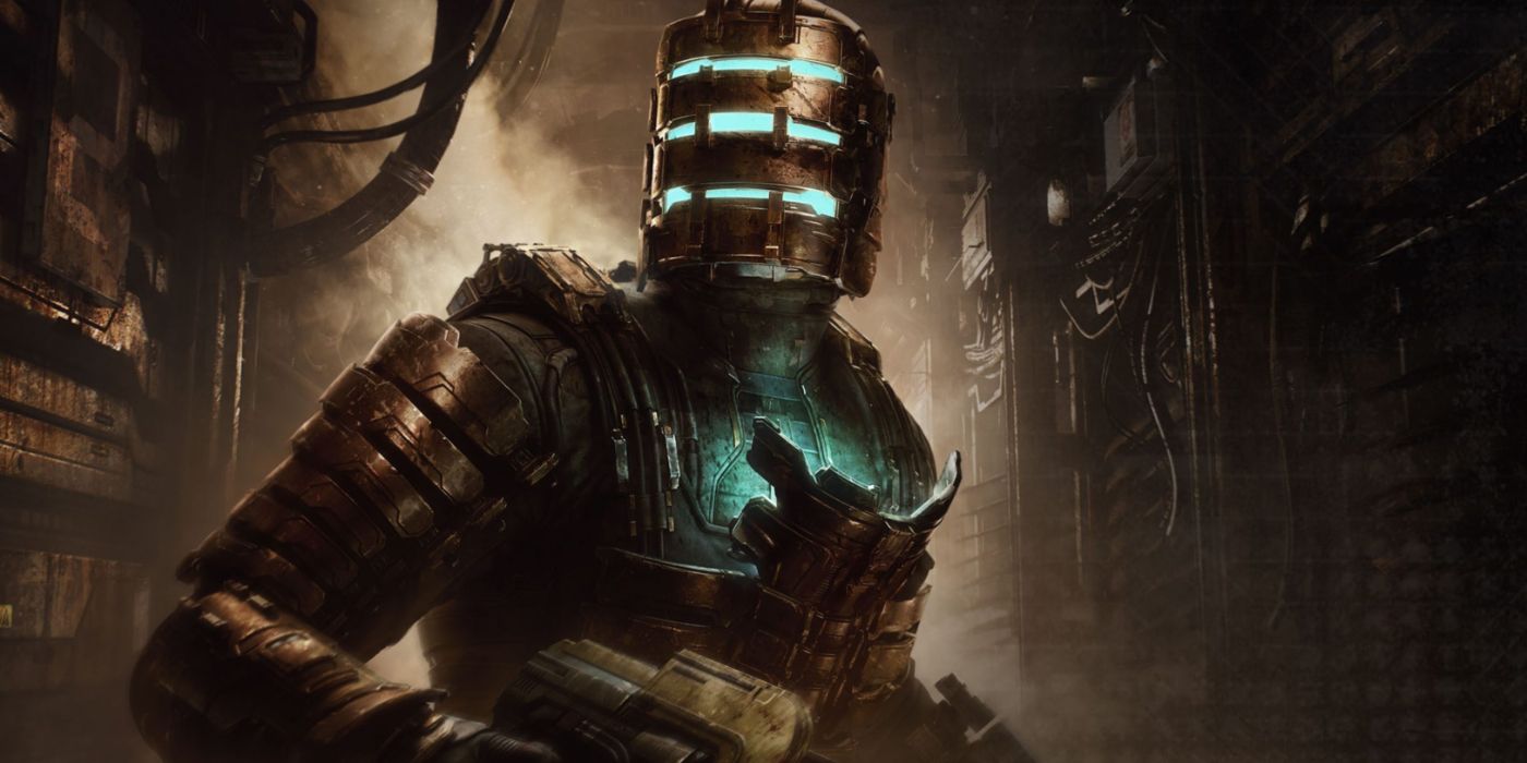 Promo art for the Dead Space remake featuring Isaac Clarke in his engineering suit.
