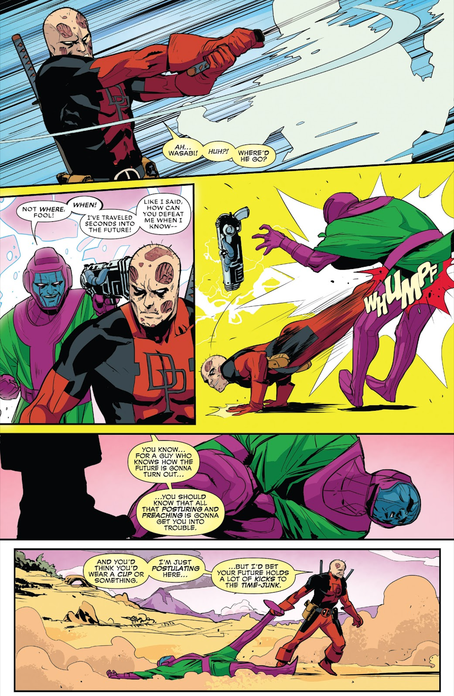 Deadpool defeats Kang in Secret Wars