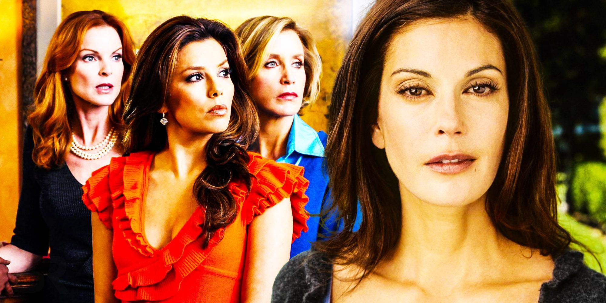 A blended image features Desperate Housewives characters Bree (Marcia Cross), Gaby (Eva Longoria) Lynette (Felicity Huffman), and Susan (Teri Hatcher)