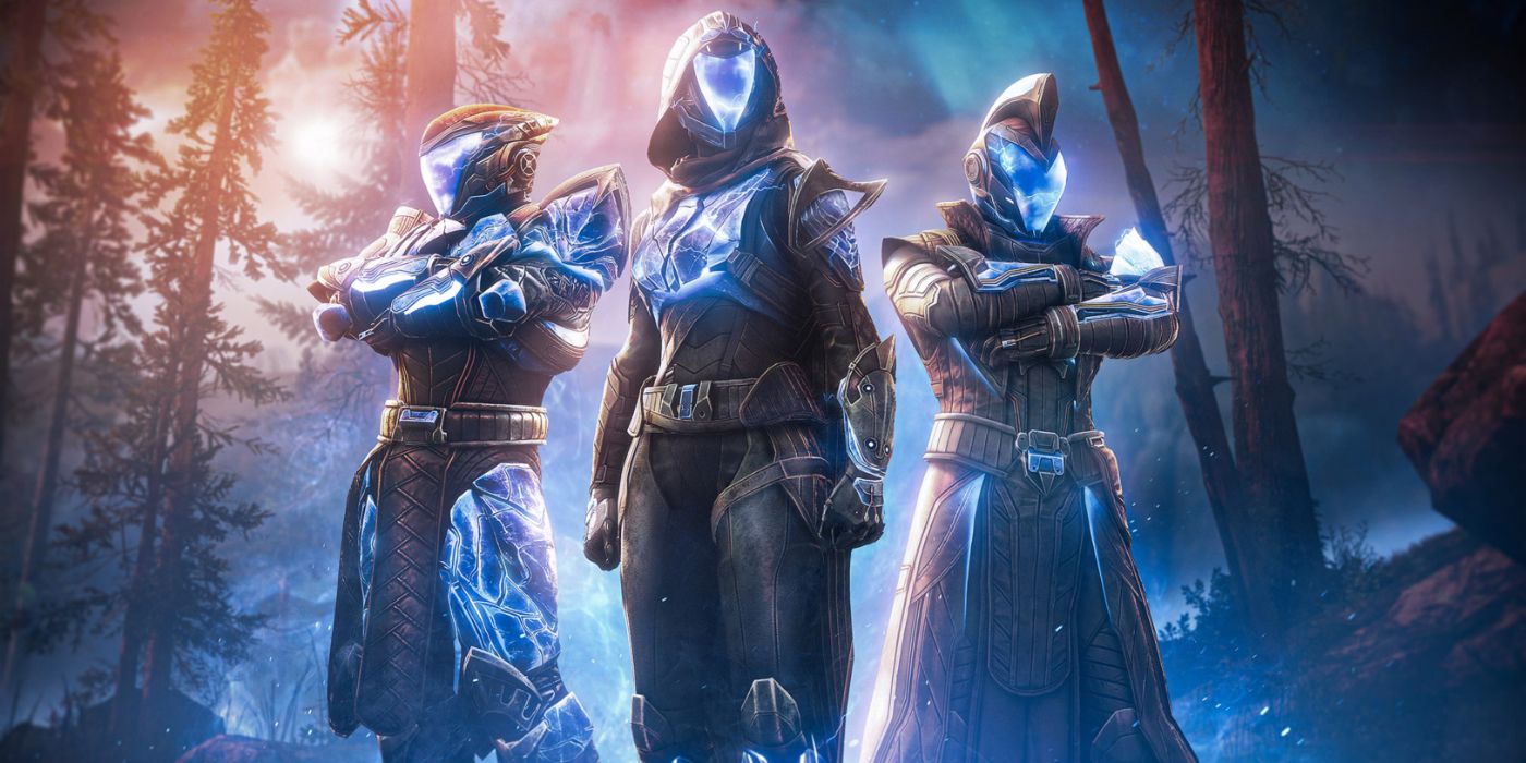 Destiny 2 promo art featuring a trio of Guardians wearing their armor.