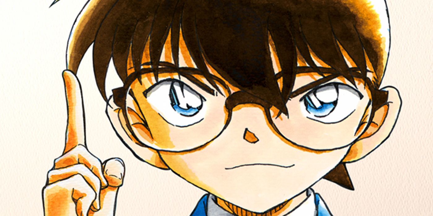 Detective Conan holds up a finger