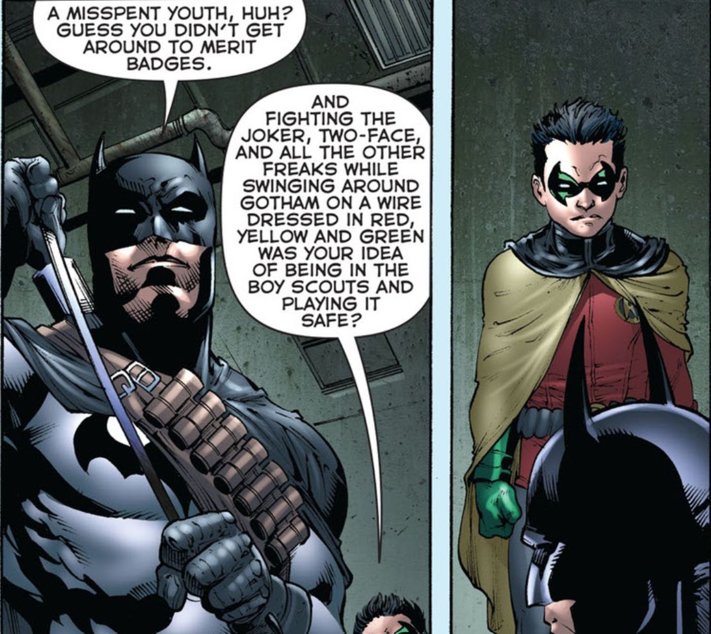 Dick Grayson as Batman on Damian's Childhood DC Comics