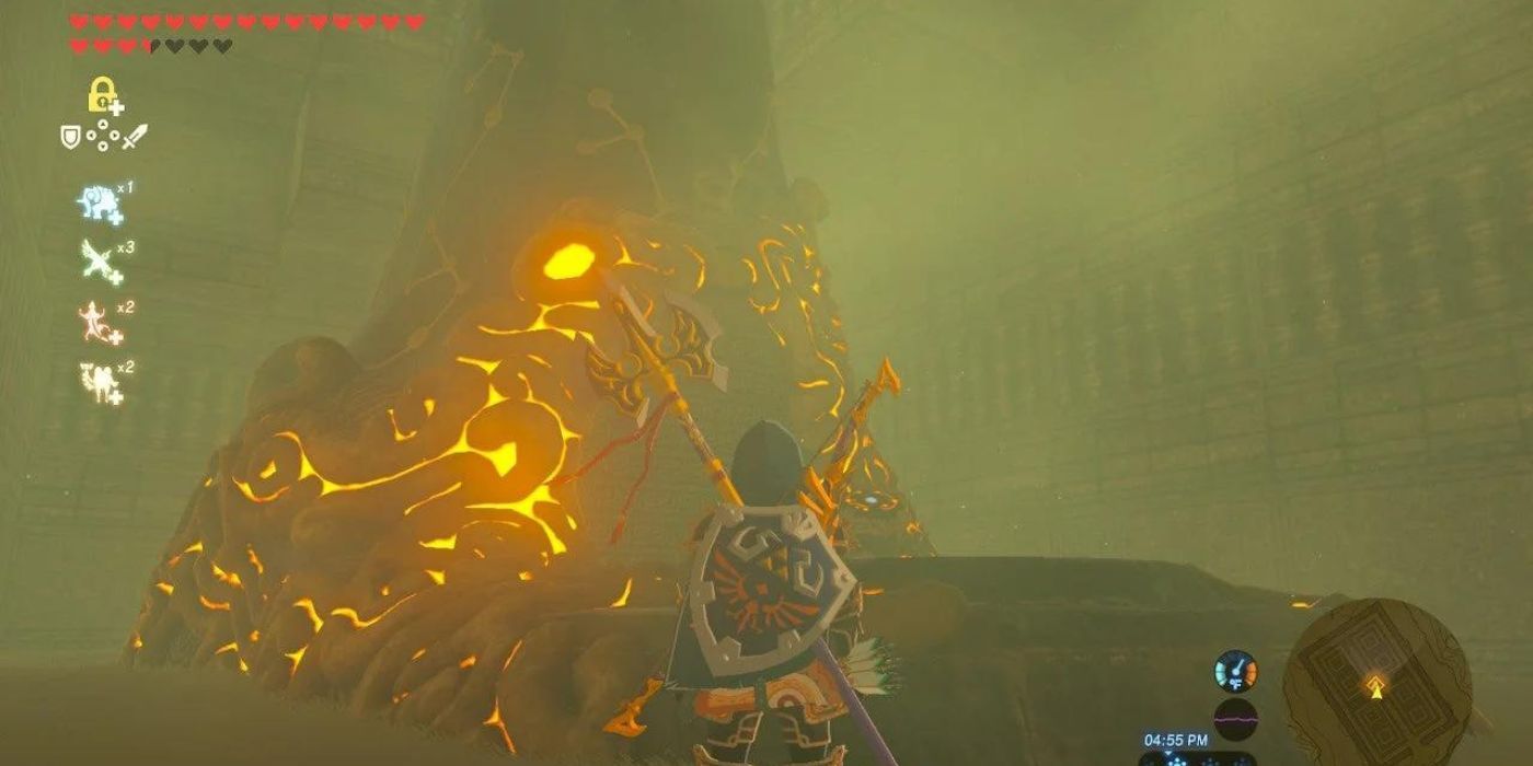 Tautan berdiri dan melihat Kuil Dila Maag di Zelda: Breath of the Wild