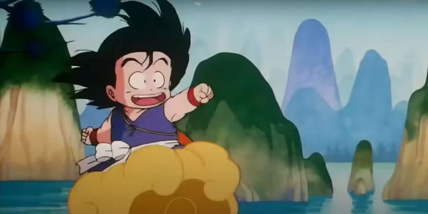 Goku usa o Flying Nimbus em Dragon Ball