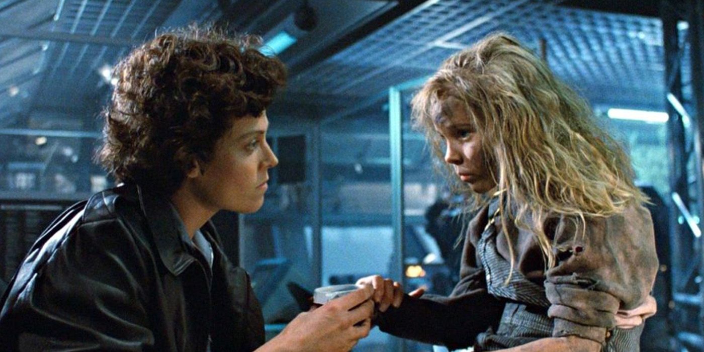 Ellen Ripley bonding with Newt in Aliens