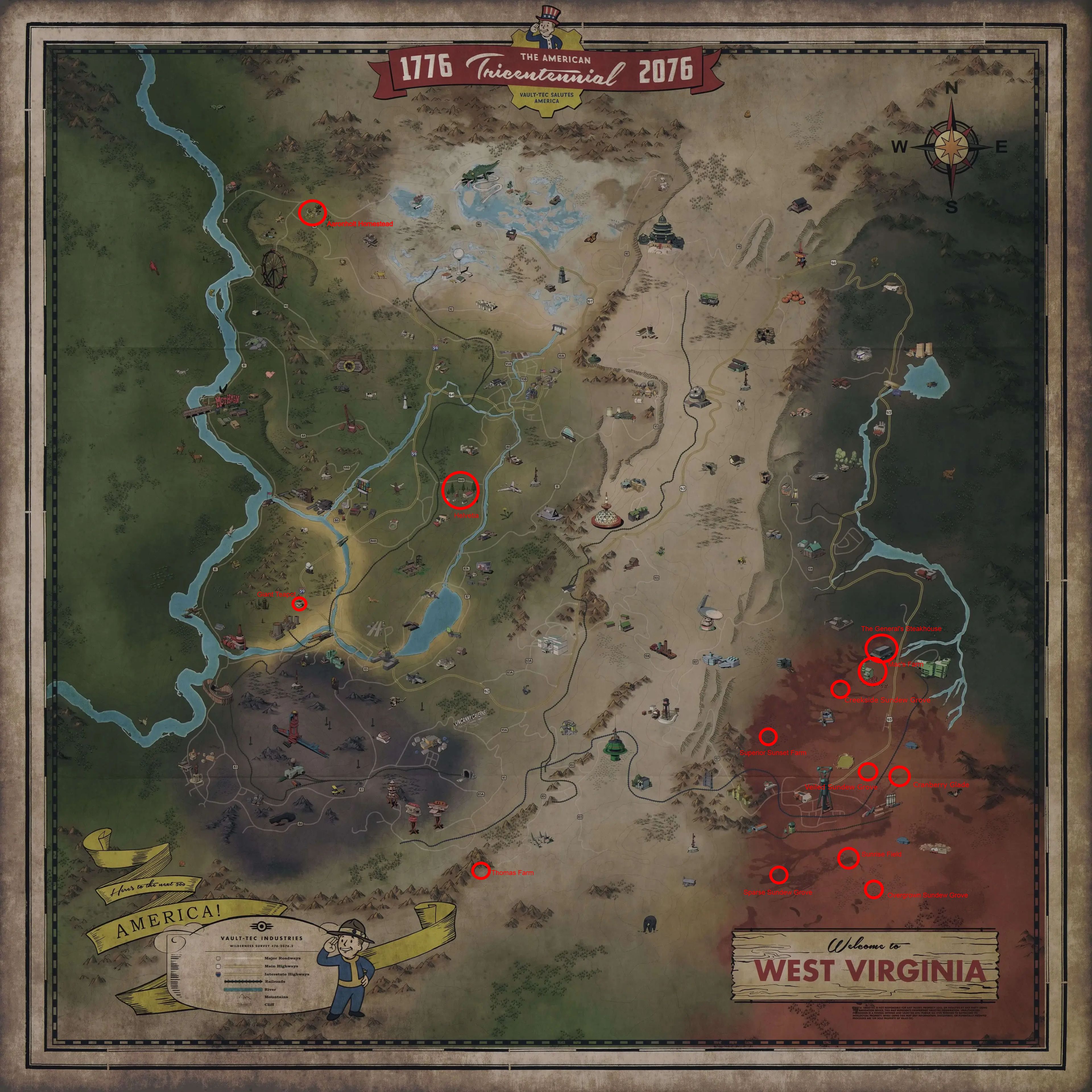 Fallout 76 Appalachia Map All Cranberry Plant Locations