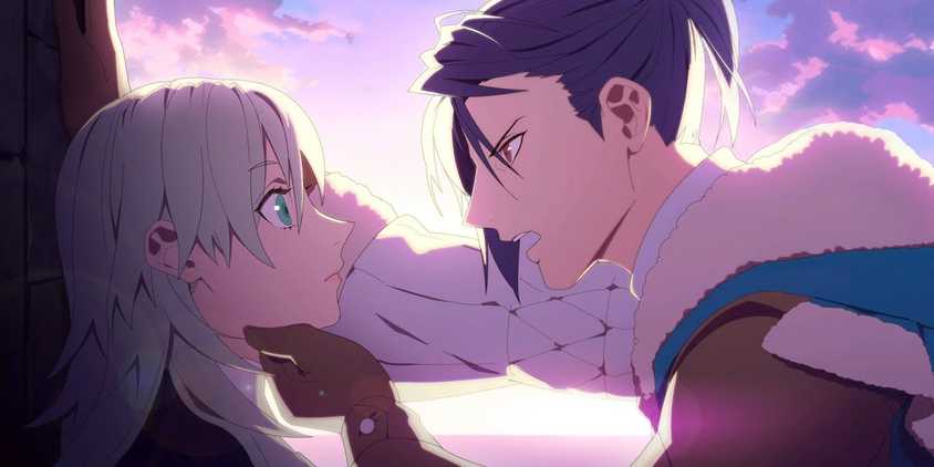 Byleth prepares for a kiss in Fire Emblem: Three Houses.
