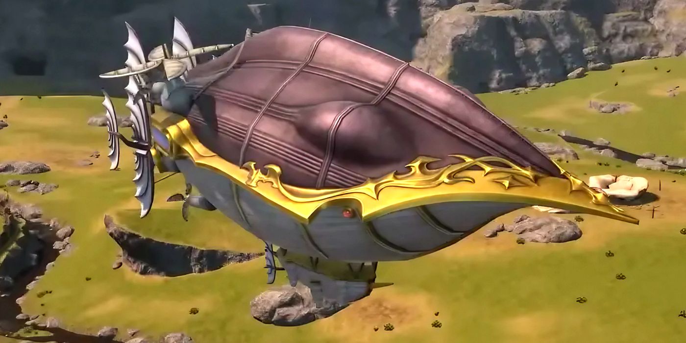 Flying over Landscape in the Blackjack Mount in Final Fantasy XIV