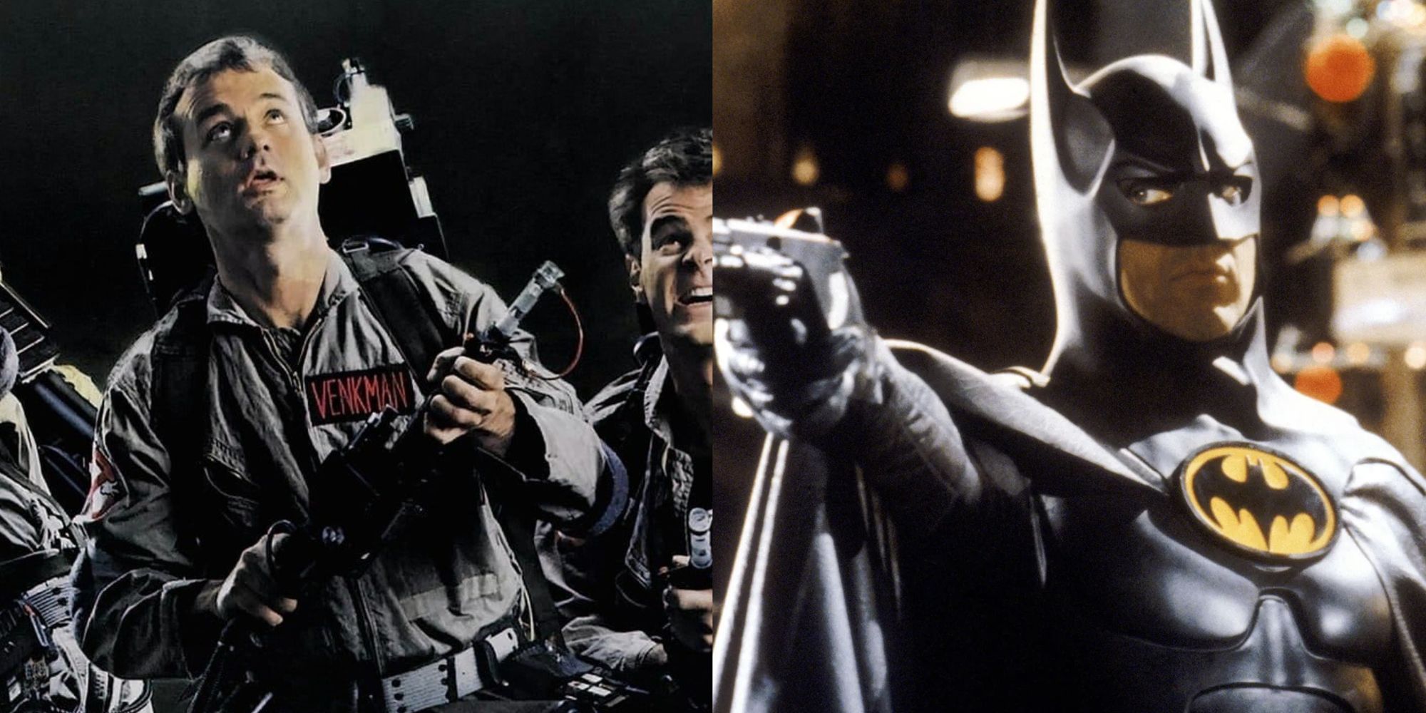 Split image of Ghostbusters and Batman