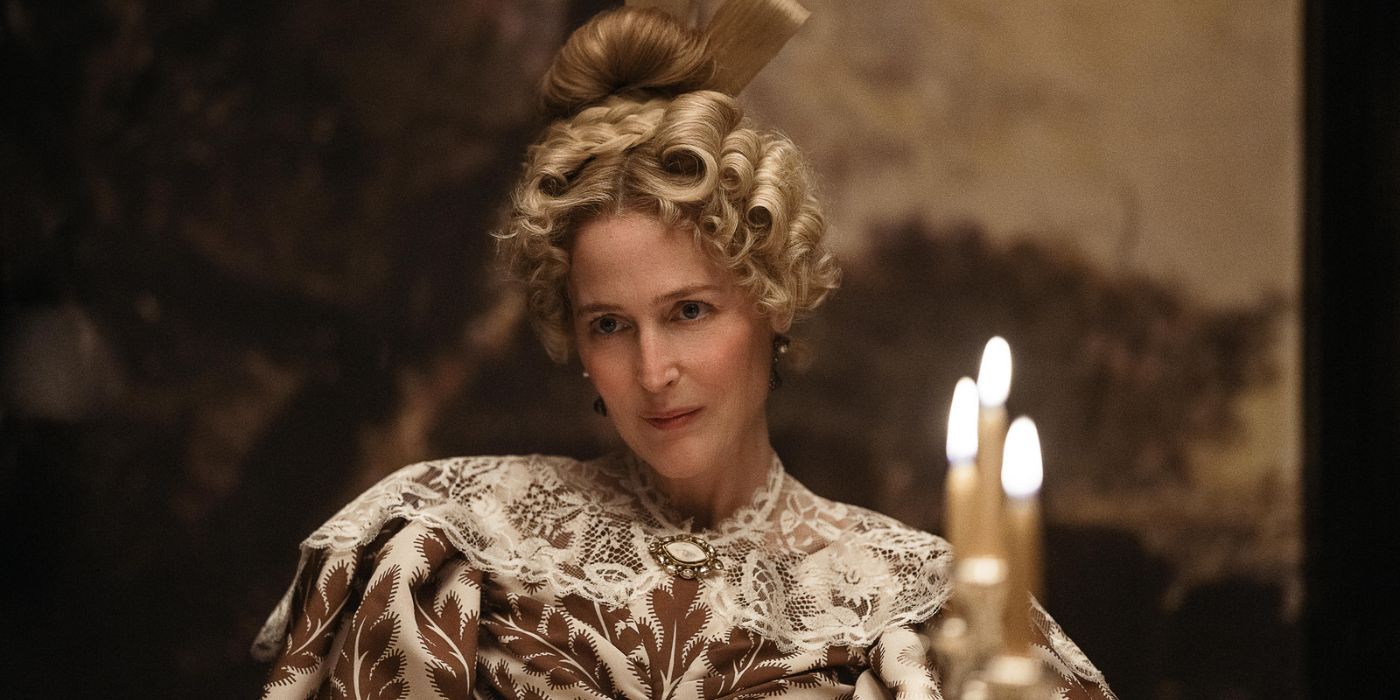 Gillian Anderson as Mrs. Julia Marquis in The Pale Blue Eye 