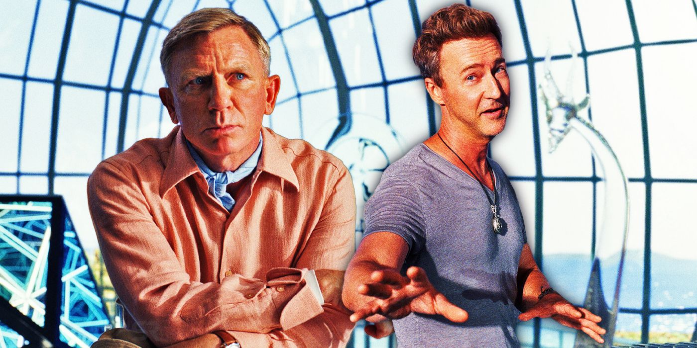 Glass Onion Daniel Craig and Edward Norton