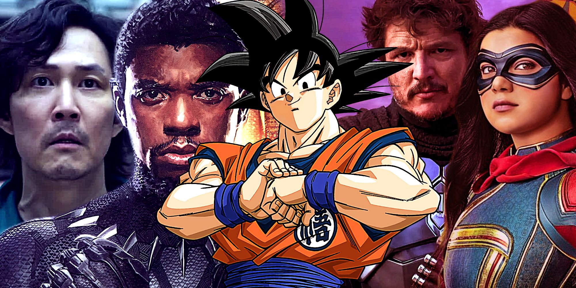 Goku e diversos heróis protagonistas de Hollywood