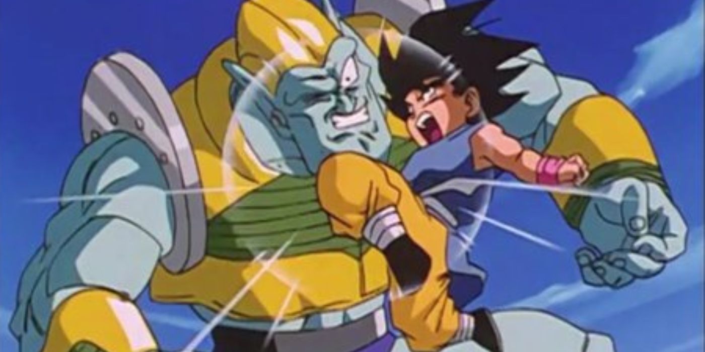Goku vs Rilldo em Dragon Ball GT.