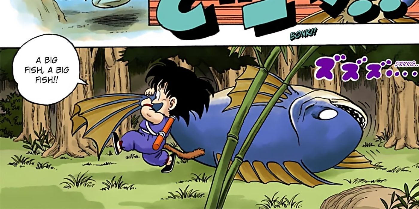 A habilidade secreta de Goku é pescar.