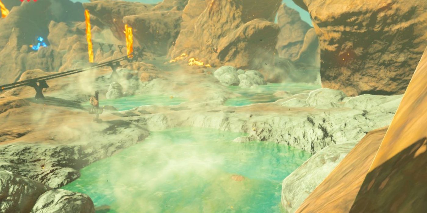The Goron Hot Springs in The Legend of Zelda: Breath of the Wild.