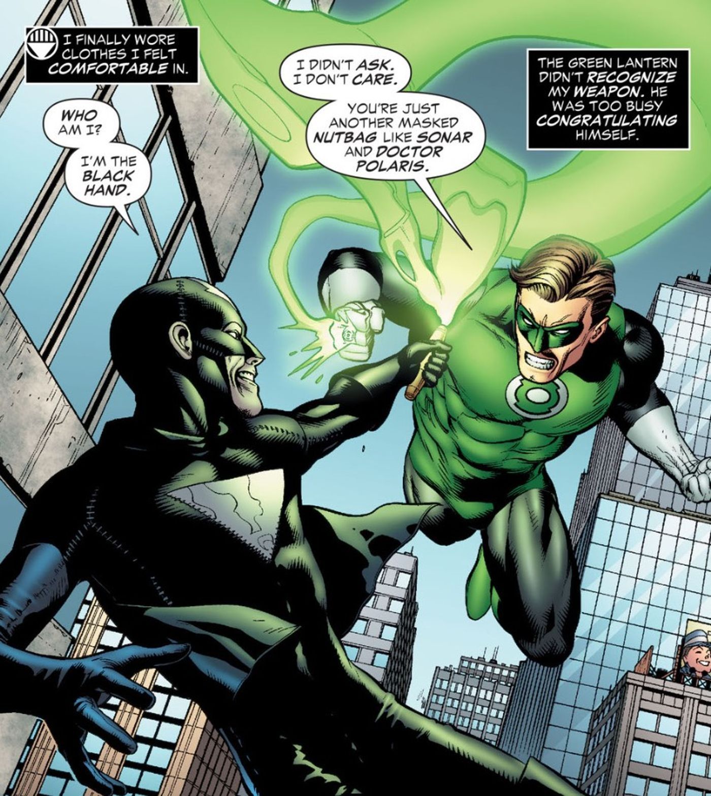 Lanterna Verde luta contra a Mão Negra DC Comics