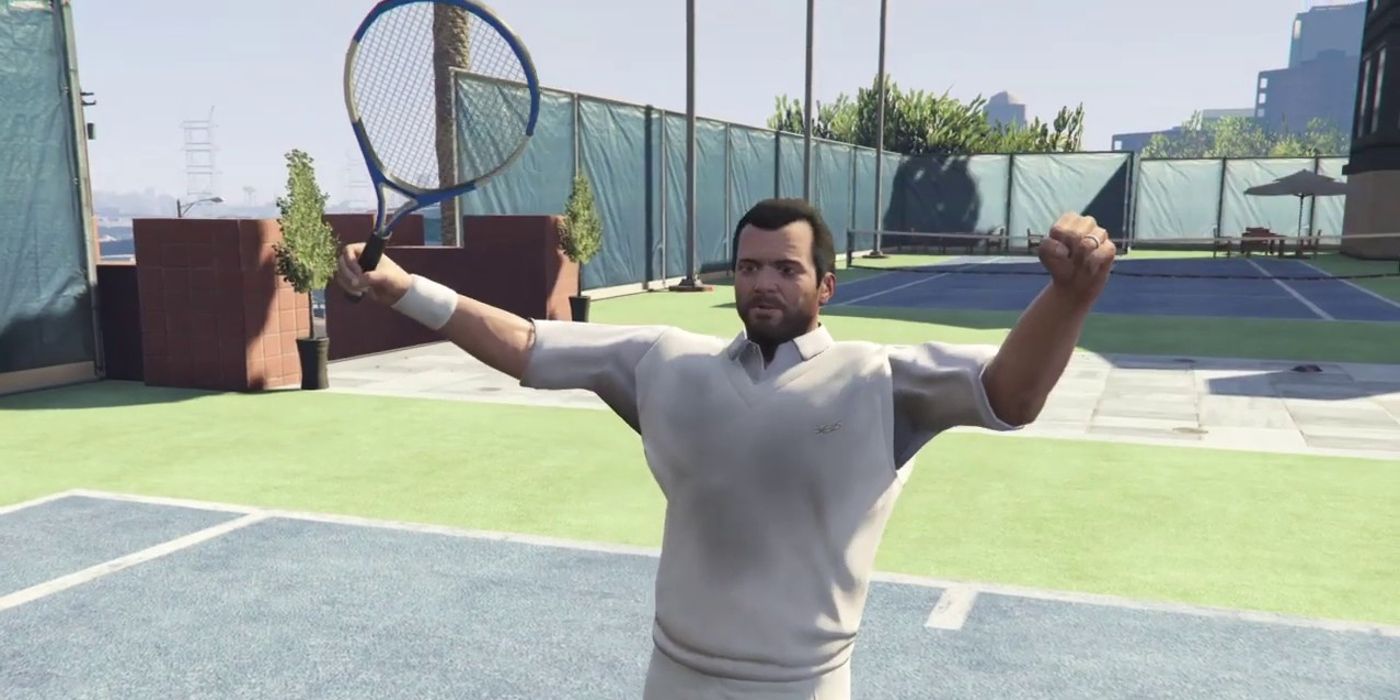 Michael plays tennis in GTA V