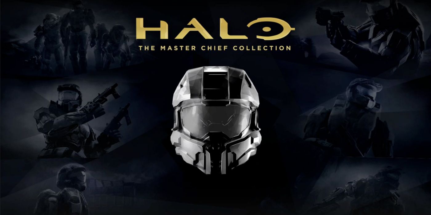 Halo: The Master Chief Collection promo art featuring Chief's helmet.
