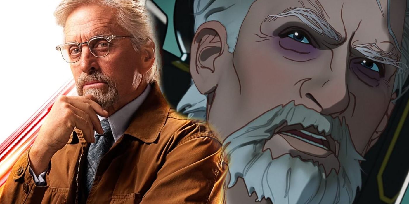 Split Image: Hank Pym poster; Hank Pym as Evil Yellowjacket in What If...?