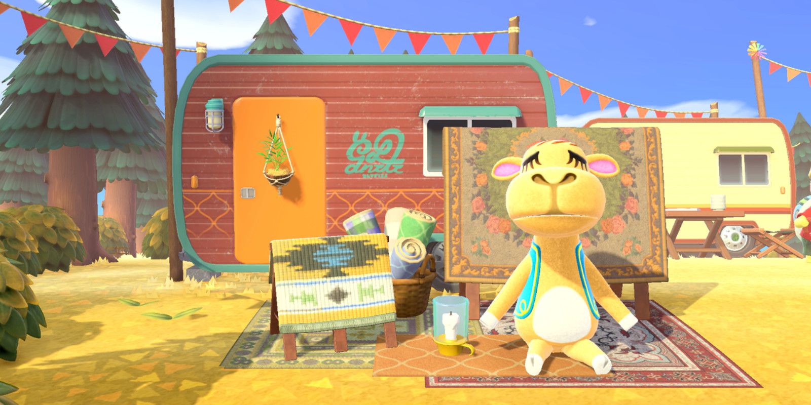 Sahara espera pacientemente por um novo cliente em Animal Crossing New Horizons