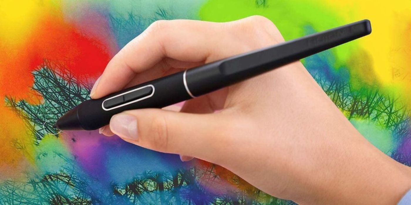 An artist uses a Huion PW517 stylus