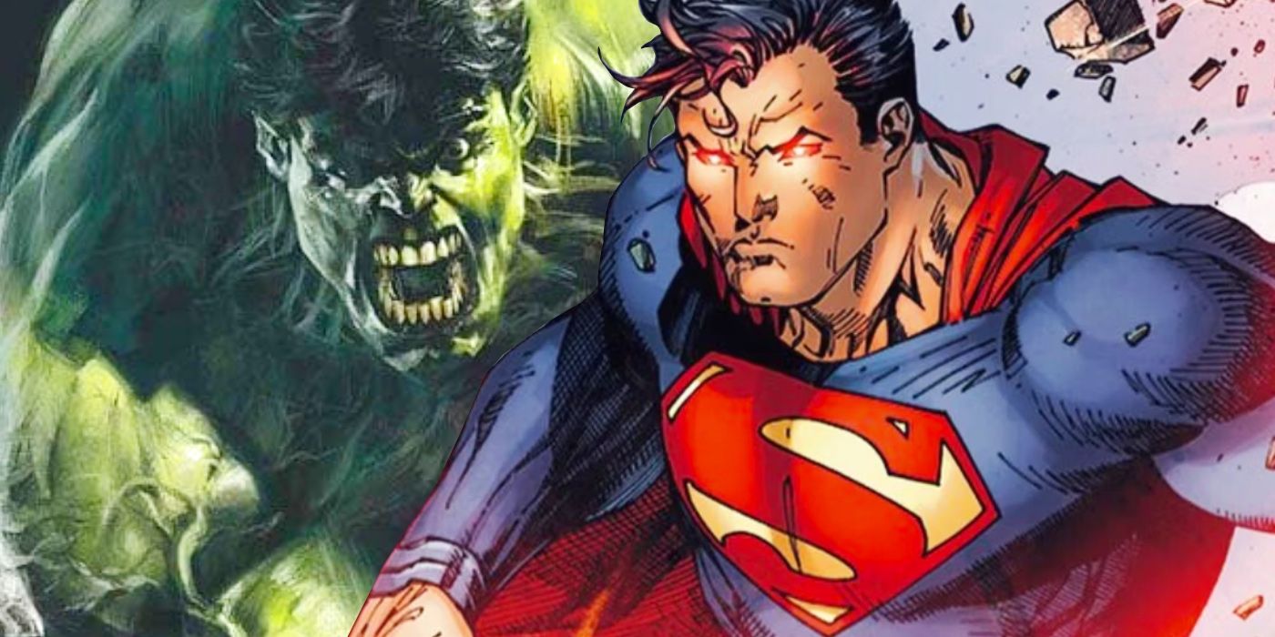 Hulk aus Marvel Comics gegen Superman aus DC