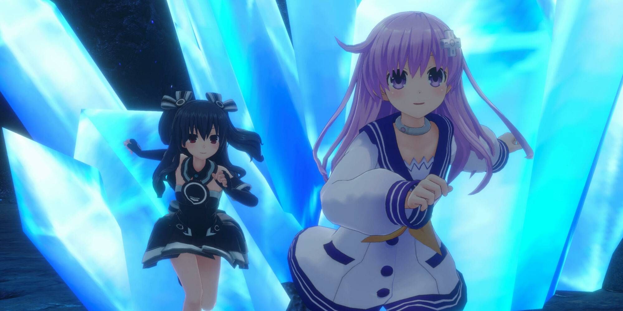 Neptunia: Sisters VS Sisters Main Characters Moving From Large Blue Crystal