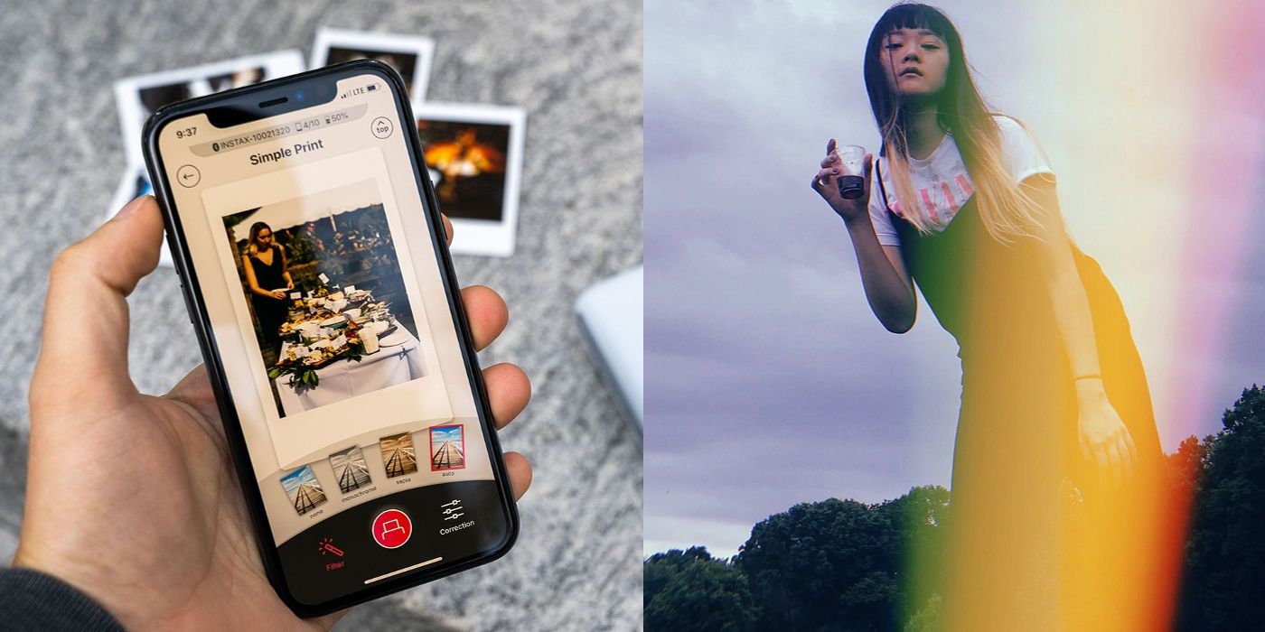 InstaMini and Huji Cam photos are seen side by side