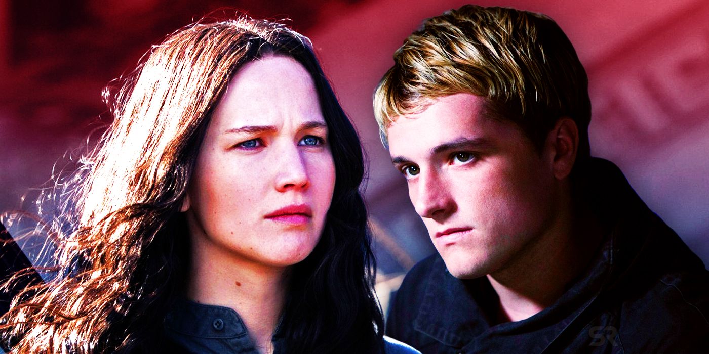 A blended image of Katniss and Peeta in The Hunger Games